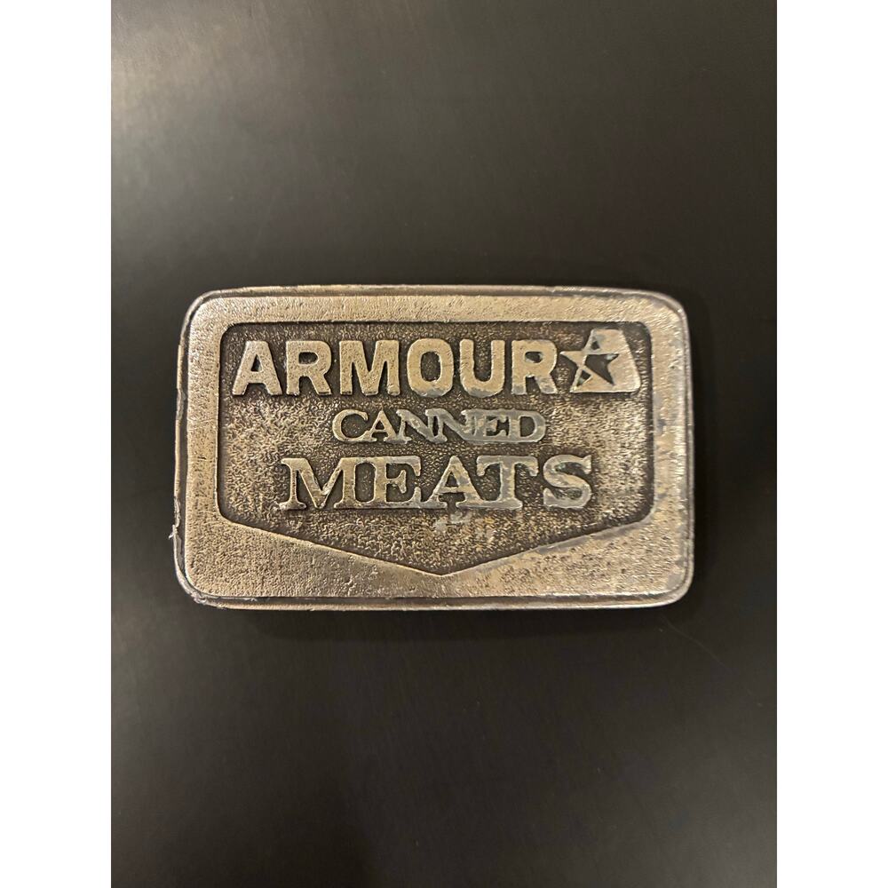 Vintage 70s Armour Canned Meats Belt Buckle Cowboy Grunge Southern Streetwear